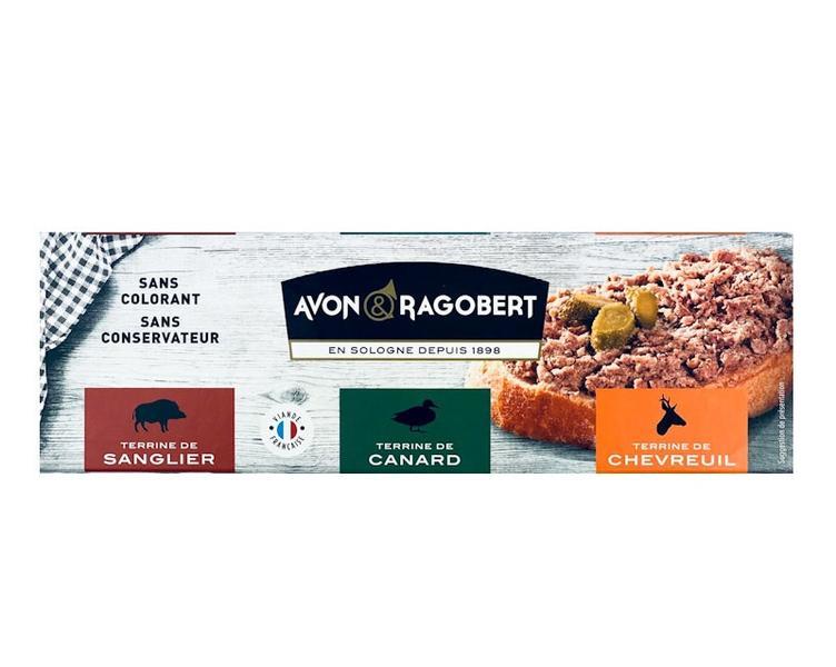 Myslivecké trio hrubozrnných terin 225g