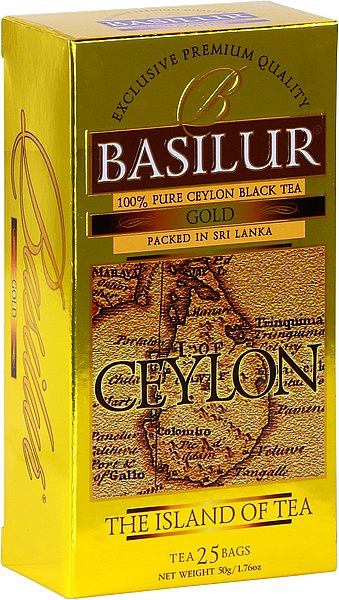 BASILUR černý ceylonský čaj Island of Tea Gold nepřebal 25x2g